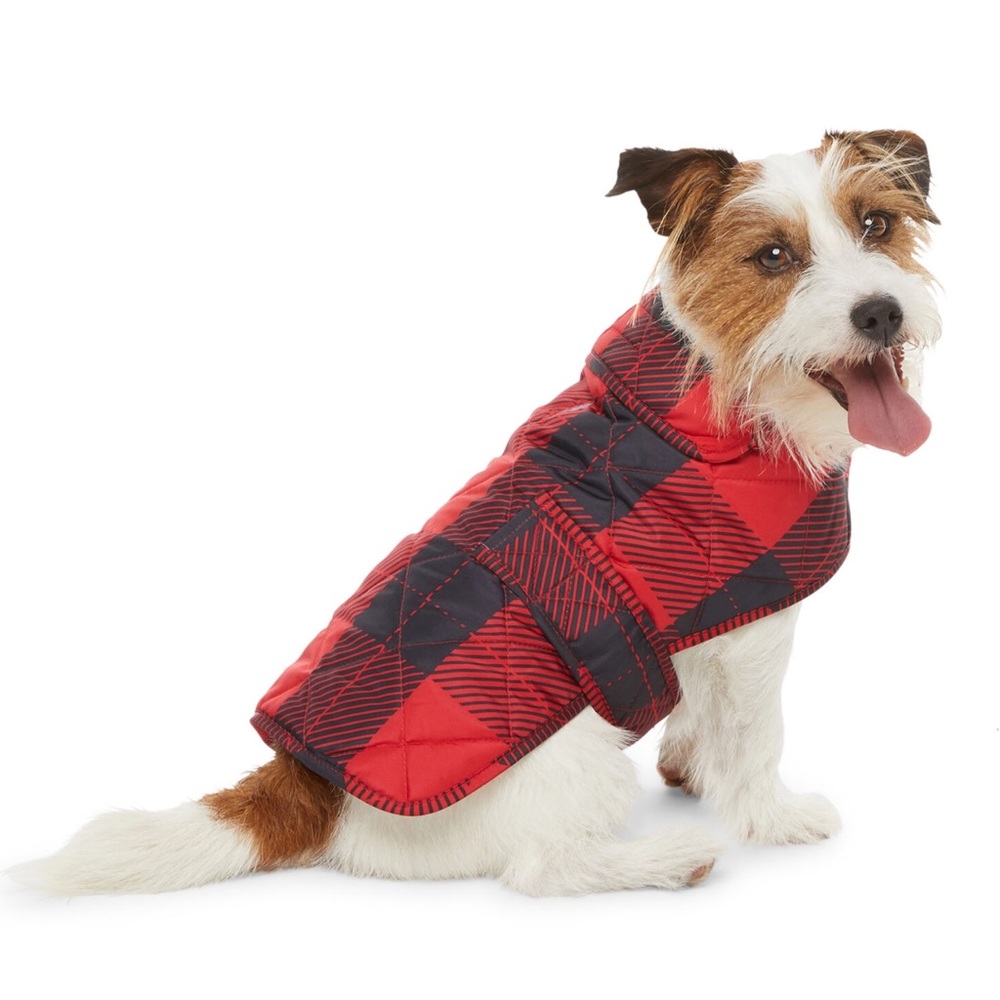 Red Black Plaid St. Johns Bark Dog Pet Jacket NWT Small